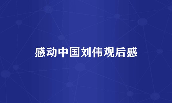 感动中国刘伟观后感