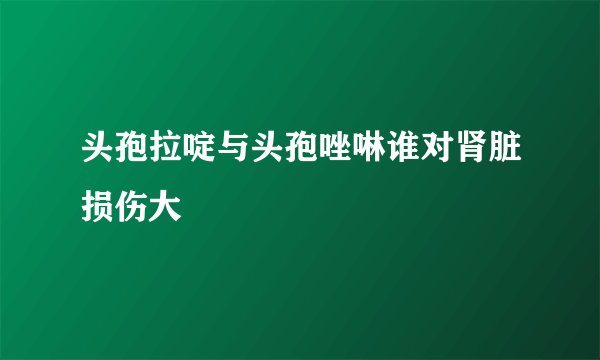 头孢拉啶与头孢唑啉谁对肾脏损伤大