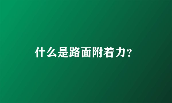 什么是路面附着力?