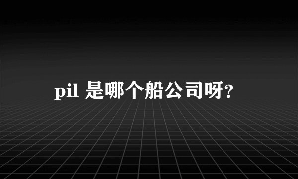 pil 是哪个船公司呀？