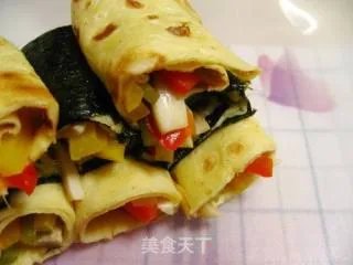 彩蔬鸡蛋卷
