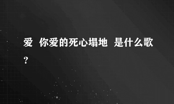 爱  你爱的死心塌地  是什么歌？