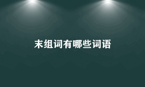 末组词有哪些词语