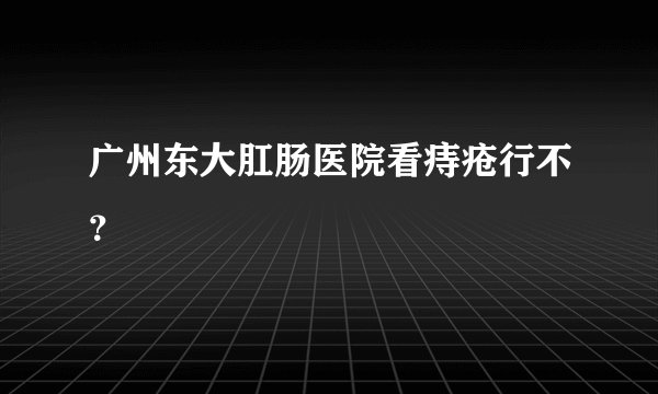 广州东大肛肠医院看痔疮行不？