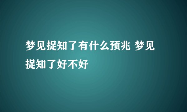 梦见捉知了有什么预兆 梦见捉知了好不好