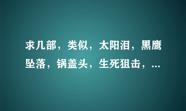 求几部，类似，太阳泪，黑鹰坠落，锅盖头，生死狙击，的美军现代电影？