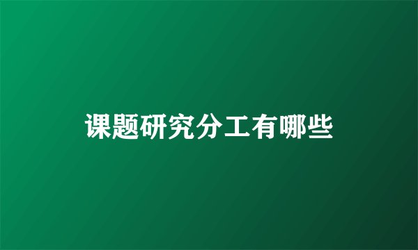 课题研究分工有哪些