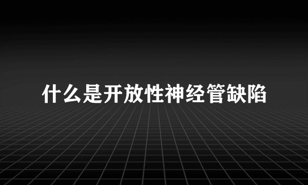 什么是开放性神经管缺陷
