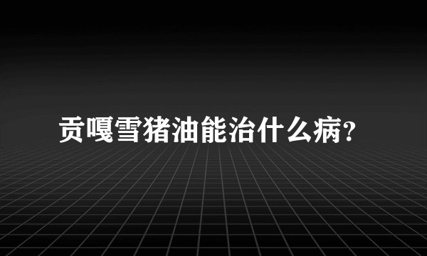 贡嘎雪猪油能治什么病？