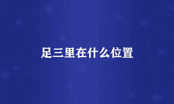 足三里在什么位置