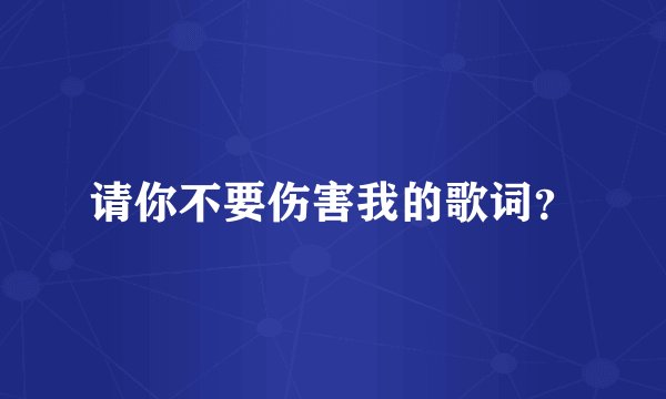 请你不要伤害我的歌词？