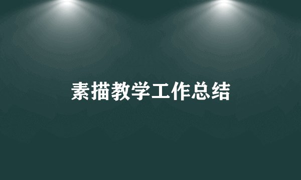 素描教学工作总结