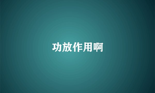 功放作用啊