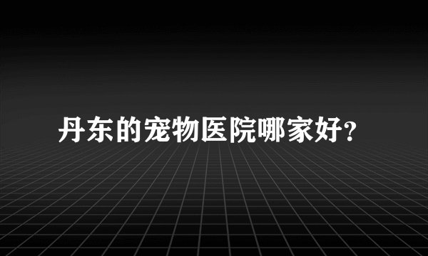 丹东的宠物医院哪家好？