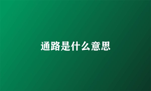通路是什么意思