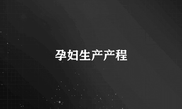 孕妇生产产程