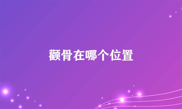 颧骨在哪个位置