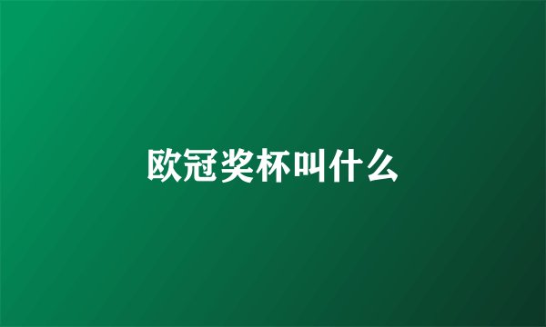 欧冠奖杯叫什么