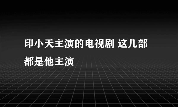 印小天主演的电视剧 这几部都是他主演