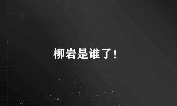 柳岩是谁了!
