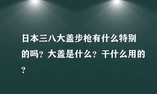 日本三八大盖步枪有什么特别的吗?大盖是什么?干什么用的?