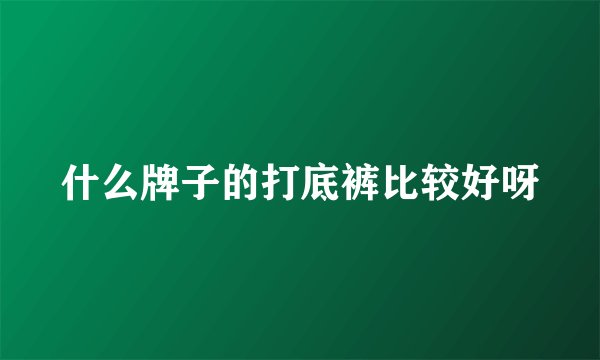 什么牌子的打底裤比较好呀